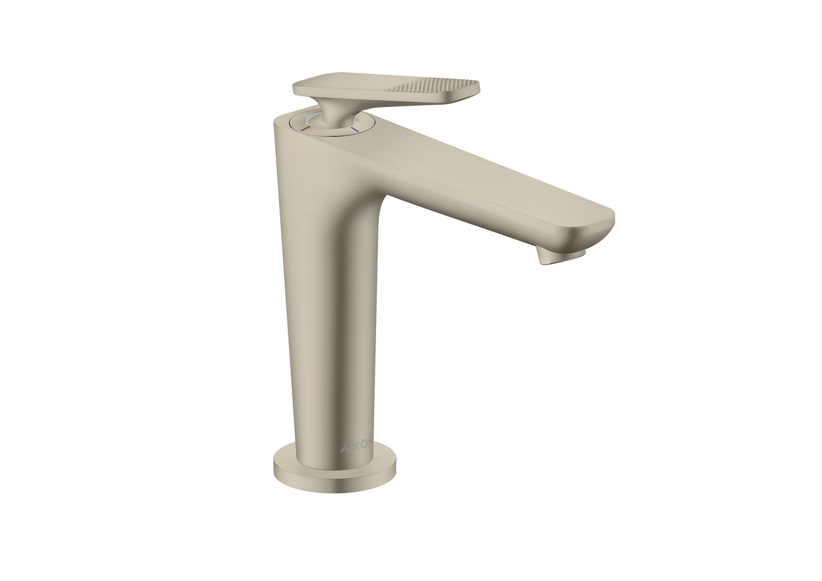 Picture of HANSGROHE AXOR Citterio C Single lever basin mixer 125 with CoolStart and waste set - cubic cut #49041820 - Brushed Nickel