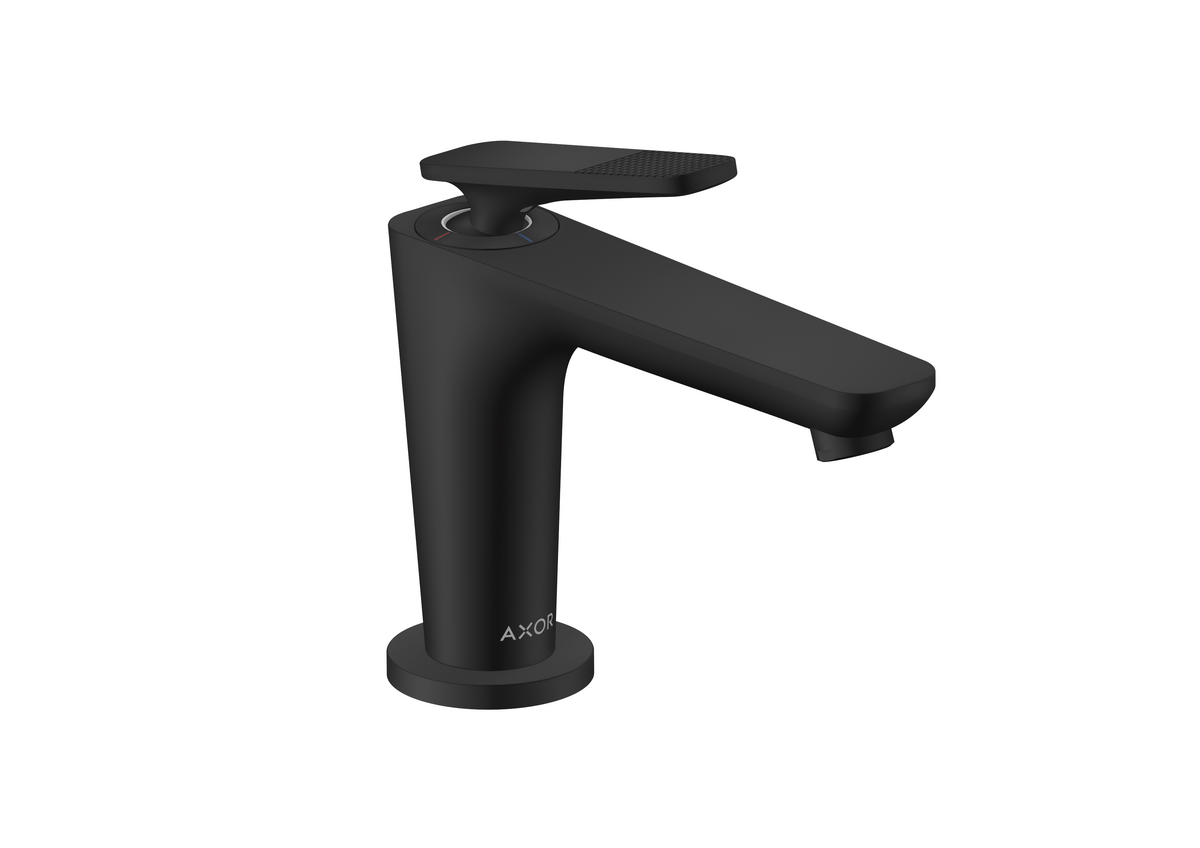 Picture of HANSGROHE AXOR Citterio C Single lever basin mixer 90 with CoolStart for hand washbasins and waste set - cubic cut #49021670 - Matt Black