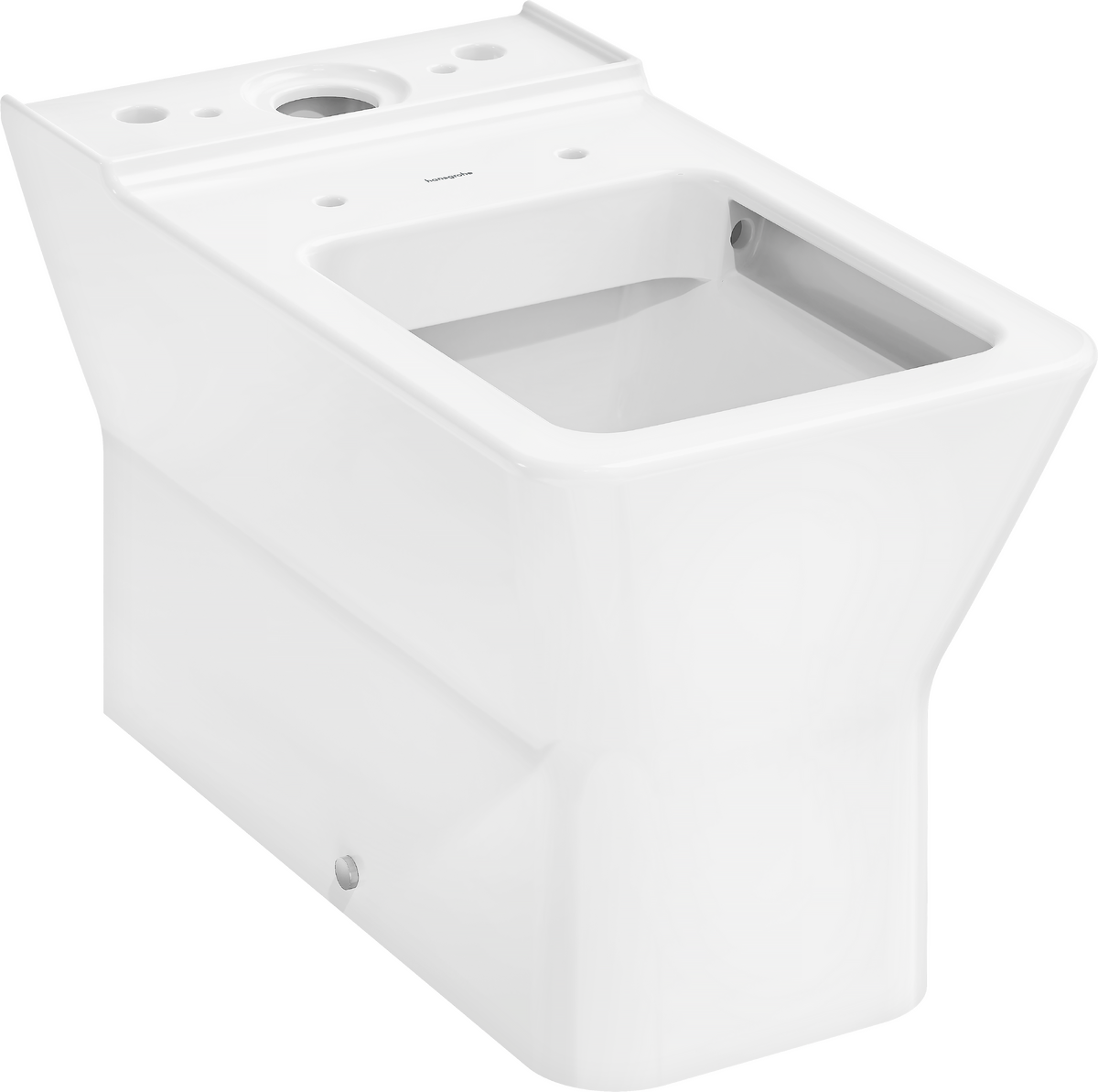 Bild von HANSGROHE EluPura Original Q Stand WC für aufgesetzten Spülkasten 640 wandbündig mit horizontalem/vertikalem Abgang AquaChannel Flush, HygieneEffect #62014450 - Weiß