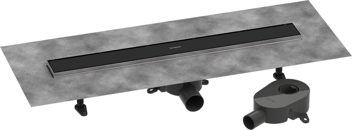 Bild von HANSGROHE RainDrain Go Komplettset Duschrinne 700 rückseitig befliesbar für Standard-/flache Installation #56272670 - Mattschwarz