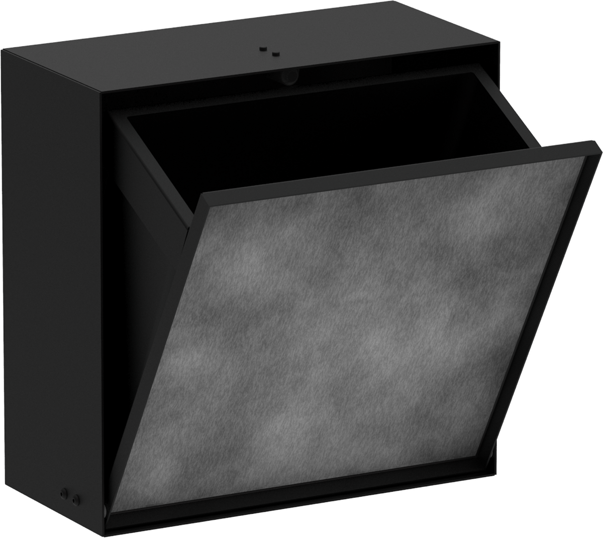 Picture of HANSGROHE XtraStoris Rock Recessed trash bin with tileable door 300/300/140 #56090670 - Matt Black