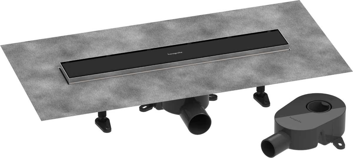 Bild von HANSGROHE RainDrain Go Komplettset Duschrinne 500 rückseitig befliesbar für Standard-/flache Installation #56270670 - Mattschwarz