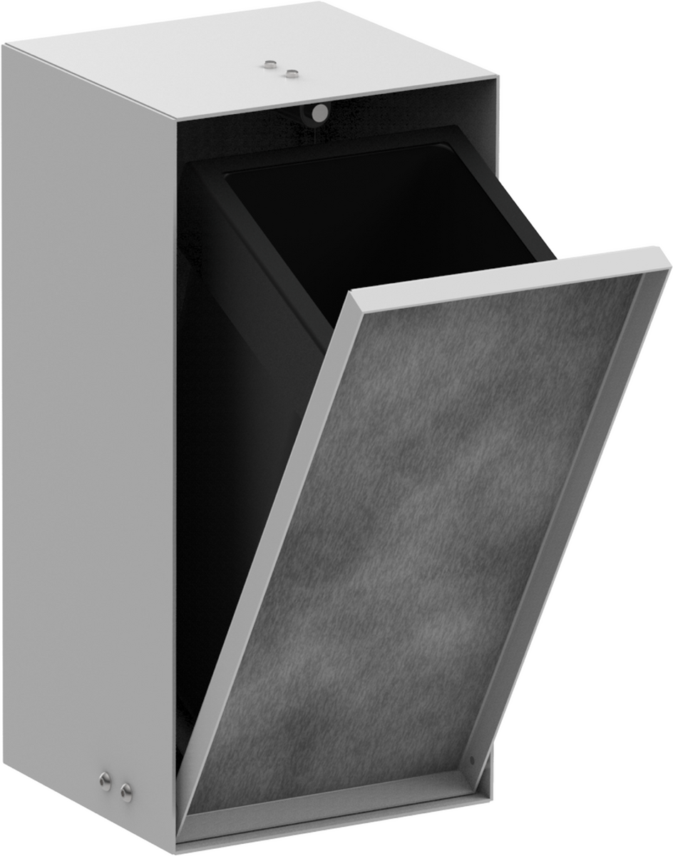 Picture of HANSGROHE XtraStoris Rock Recessed waste bin with tileable door 300/150/140 #56063700 - Matt White