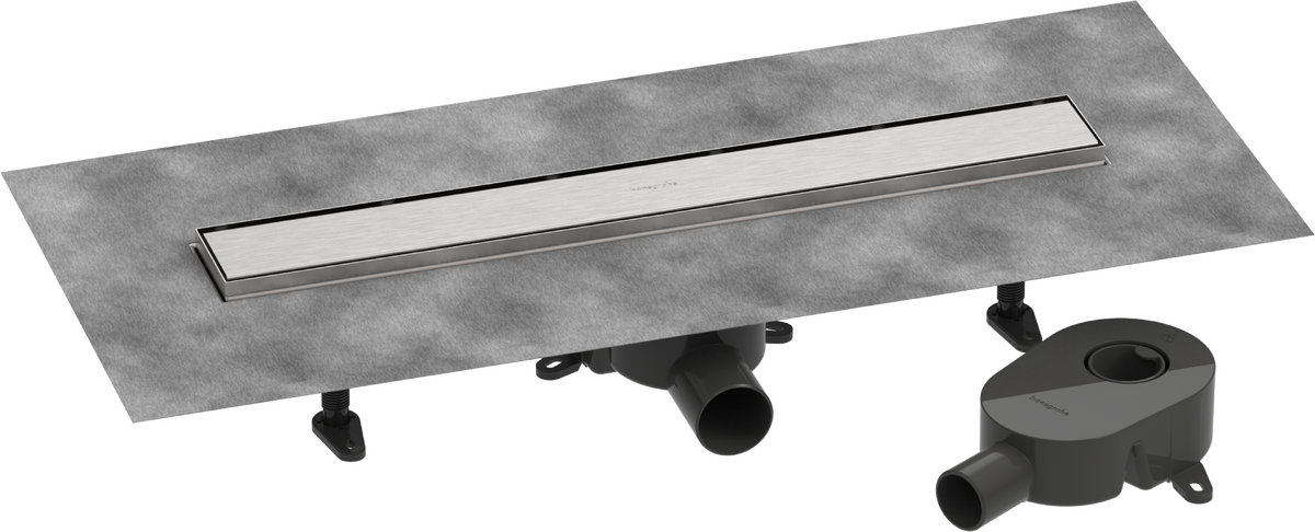 Picture of HANSGROHE RainDrain Go Complete set shower drain 600 tileable rear cover standard/flat installation #56271800 - Brushed Stainless Steel