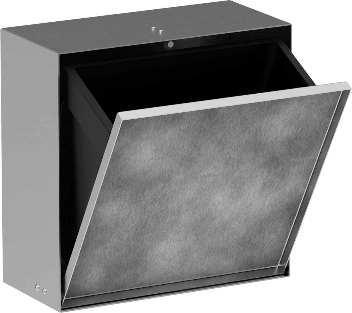 Picture of HANSGROHE XtraStoris Rock Recessed trash bin with tileable door 300/300/140 #56090800 - Brushed Stainless Steel