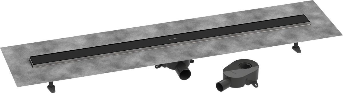 Bild von HANSGROHE RainDrain Go Komplettset Duschrinne 1200 rückseitig befliesbar für Standard-/flache Installation #56276670 - Mattschwarz