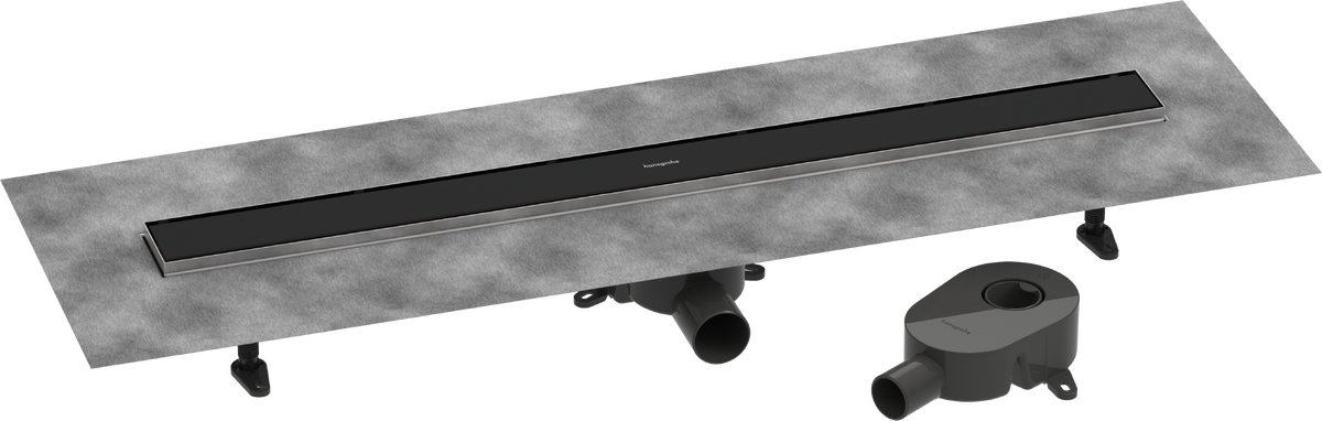 Picture of HANSGROHE RainDrain Go Complete set shower drain 900 tileable rear cover standard/flat installation #56274670 - Matt Black