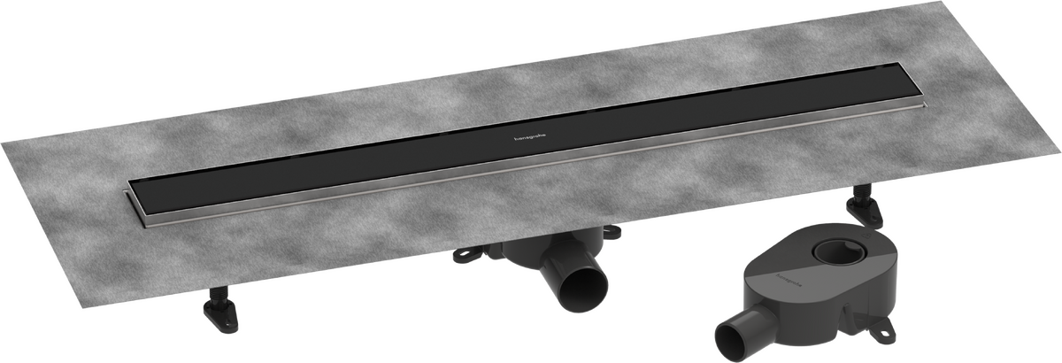 Picture of HANSGROHE RainDrain Go Complete set shower drain 800 tileable rear cover standard/flat installation #56273670 - Matt Black