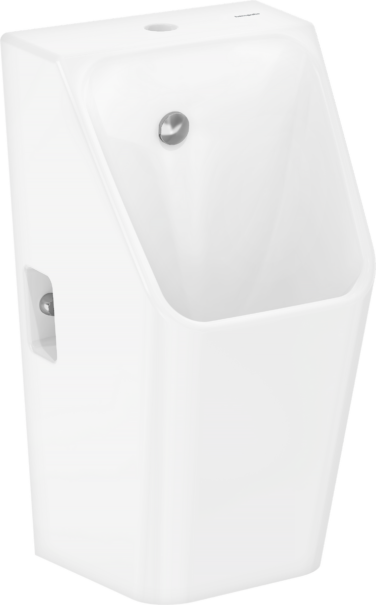 Picture of HANSGROHE EluPura Original Q Urinal 600/300 with top water supply and bottom/rear outlet rimless #60128450 - White