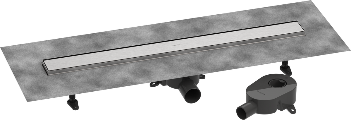 Picture of HANSGROHE RainDrain Go Complete set shower drain 800 tileable rear cover standard/flat installation #56273800 - Brushed Stainless Steel