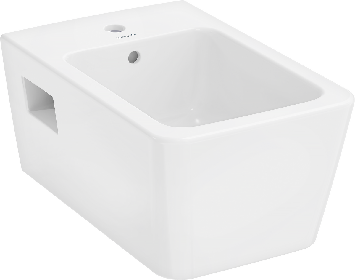 Picture of HANSGROHE EluPura Original Q Wall hung Bidet 540 with tap hole and overflow, SmartClean #61172450 - White