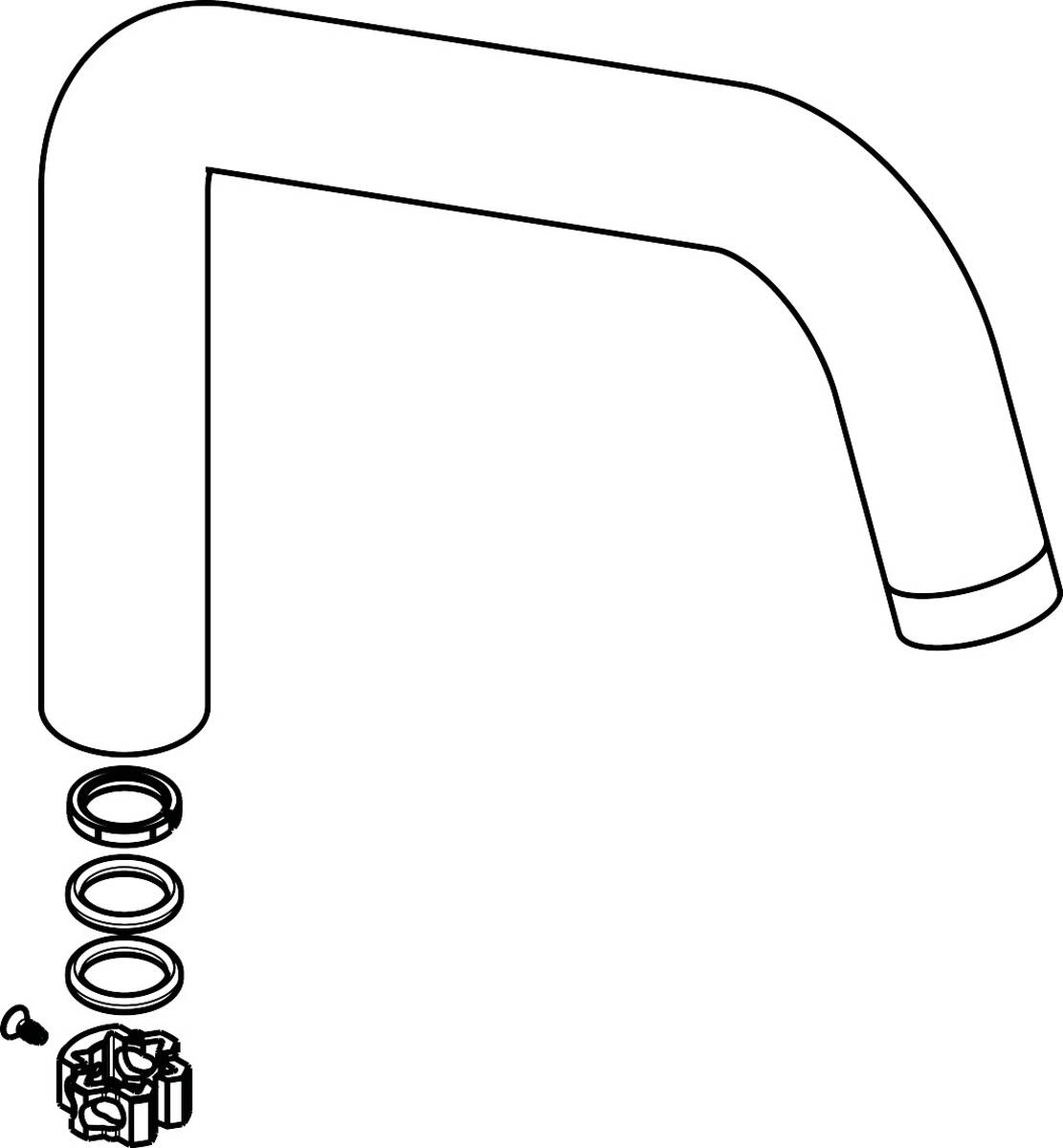 Bild von HANSGROHE Auslauf kpl. #98604340 - Brushed Black Chrome