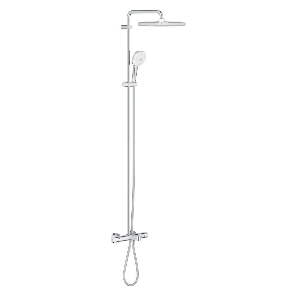 Bild von GROHE Tempesta System 250 Cube Duschsystem mit Thermostat-Wannenbatterie für die Wandmontage #26691001 - chrom