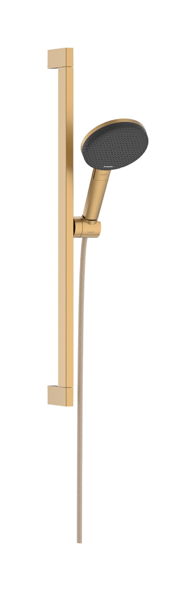 Picture of HANSGROHE Raindance Alive Select S Shower set 125 3jet EcoSmart with shower bar Unica E Puro 65 cm and easy slide hand shower holder #24600140 - Brushed Bronze