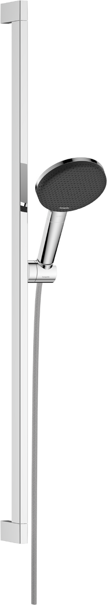 Picture of HANSGROHE Raindance Alive Select S Shower set 125 3jet EcoSmart with shower bar Unica E Puro 90 cm and easy slide hand shower holder #24601000 - Chrome