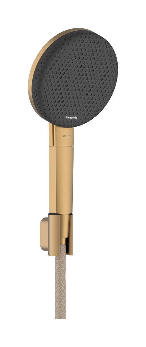 Bild von HANSGROHE Raindance Alive Select S Brausehalterset 125 3jet EcoSmart mit Designflex Textilbrauseschlauch 160 cm #24611140 - Brushed Bronze