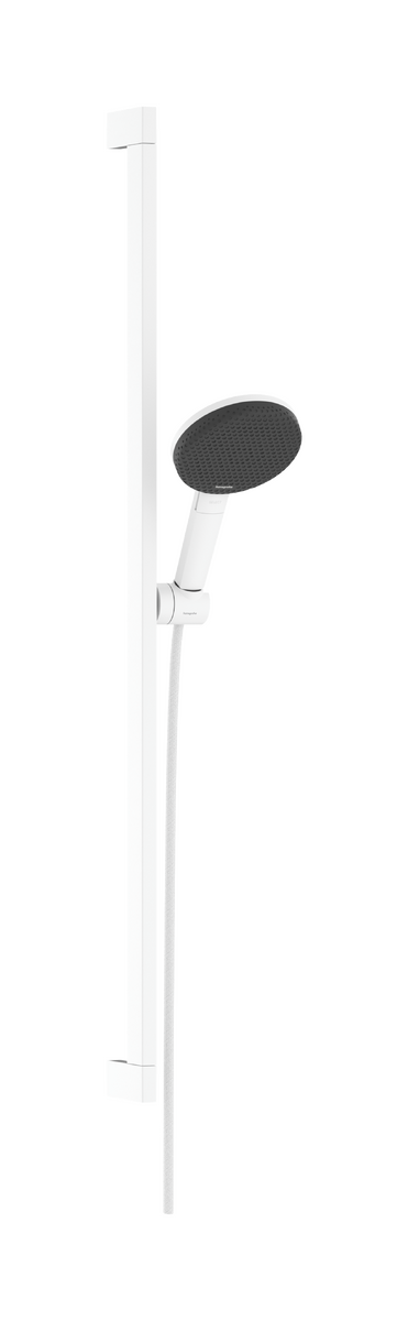 Bild von HANSGROHE Raindance Alive Select S Brauseset 125 3jet EcoSmart mit Brausestange Unica E Puro 90 cm und Easy Slide Brausehalter #24601700 - Mattweiß