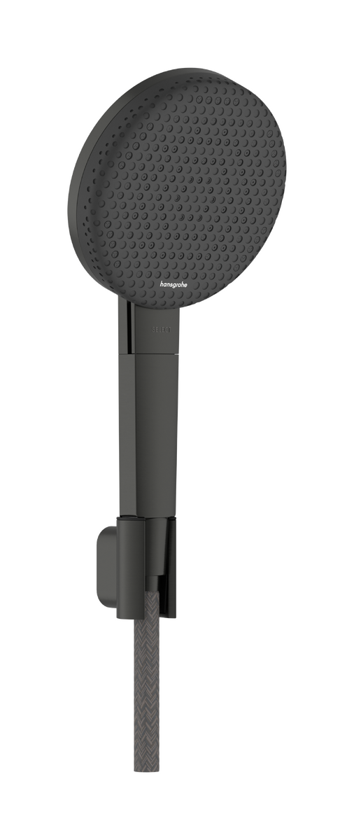 Bild von HANSGROHE Raindance Alive Select S Brausehalterset 125 3jet EcoSmart mit Designflex Textilbrauseschlauch 160 cm #24611340 - Brushed Black Chrome