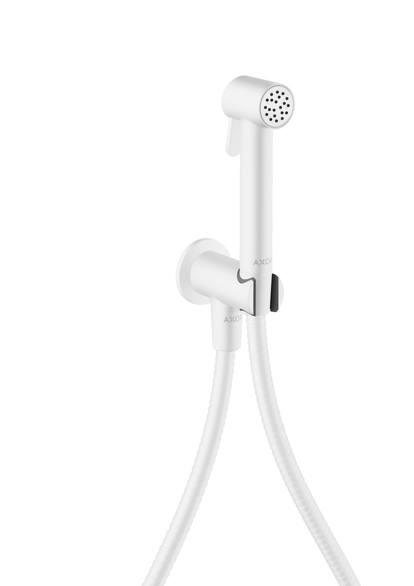 Bild von HANSGROHE AXOR Bidette Showers Bidette Handbrause 1jet rund für Kaltwasser mit Brausehalter und Brauseschlauch 1,25 m #29240700 - Mattweiß