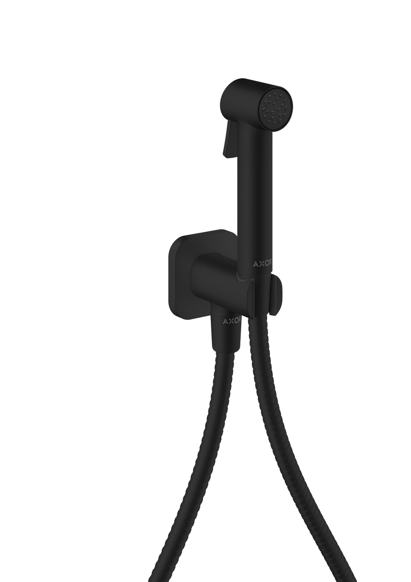Picture of HANSGROHE AXOR Bidette Showers Bidette hand shower 1jet softsquare for cold water with shower holder and shower hose 1.25 m #29241670 - Matt Black