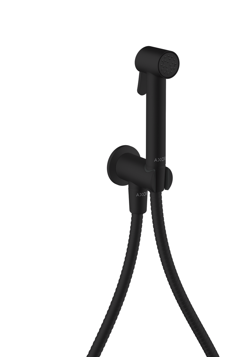 Bild von HANSGROHE AXOR Bidette Showers Bidette Handbrause 1jet rund für Kaltwasser mit Brausehalter und Brauseschlauch 1,25 m #29240670 - Mattschwarz