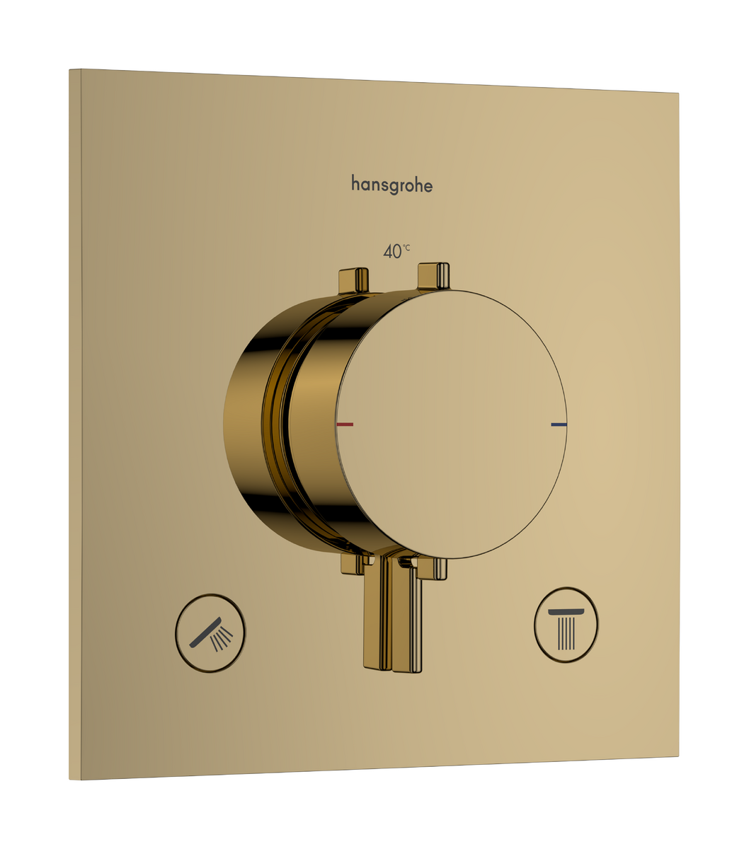Bild von HANSGROHE Ecostat Comfort E Thermostat Unterputz für 2 Verbraucher #33711990 - Polished Gold Optic