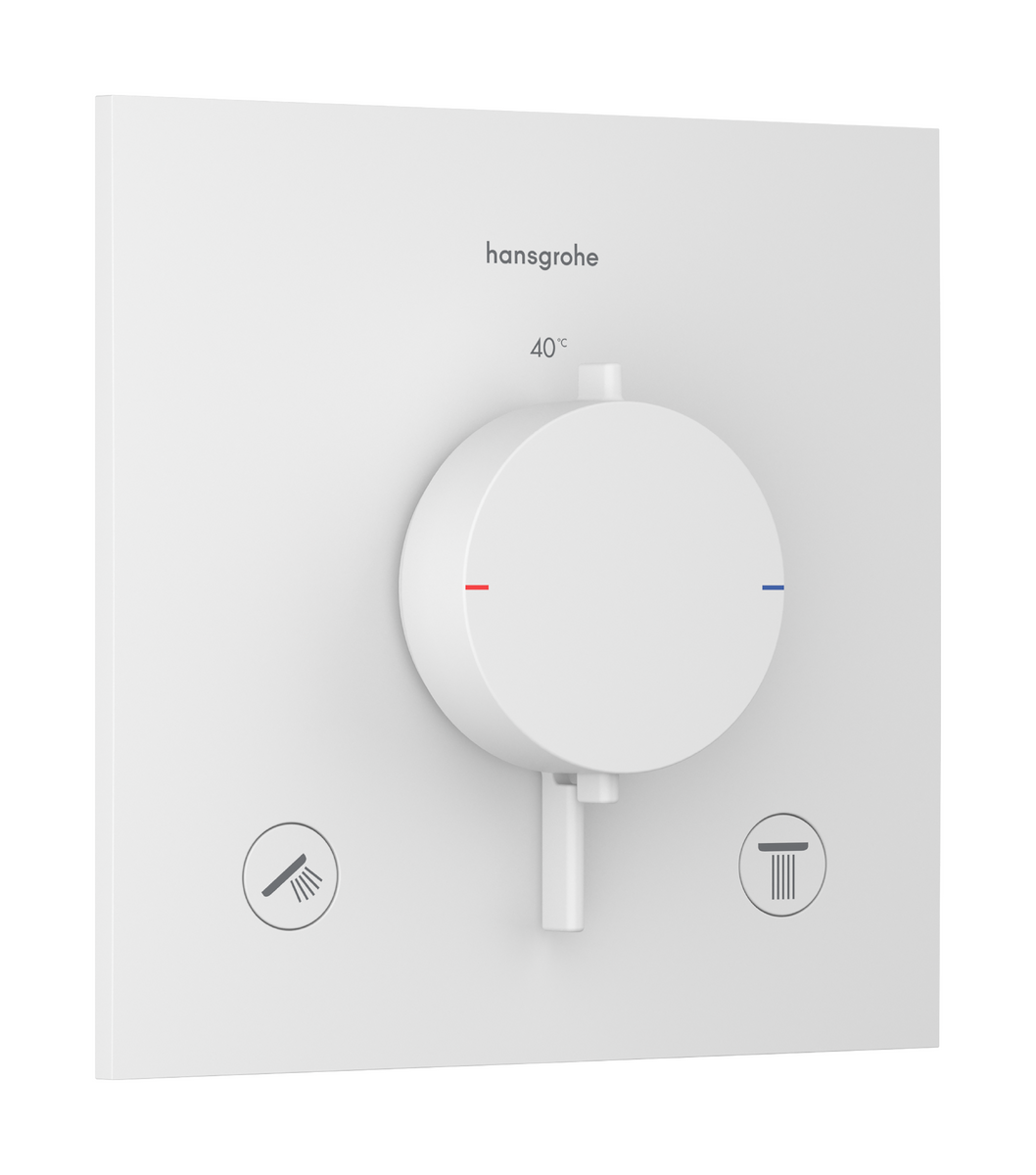 Bild von HANSGROHE Ecostat Comfort E Thermostat Unterputz für 2 Verbraucher #33711700 - Mattweiß