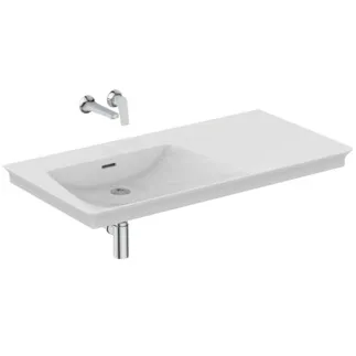 Obrázek IDEAL STANDARD Nábytkové umyvadlo La Dolce Vita 1060x535 mm, s 1 otvorem pro baterii, s otvorem pro přepad (štěrbinové) #E2646MA - Bílá (Alpine) s Ideal Plus