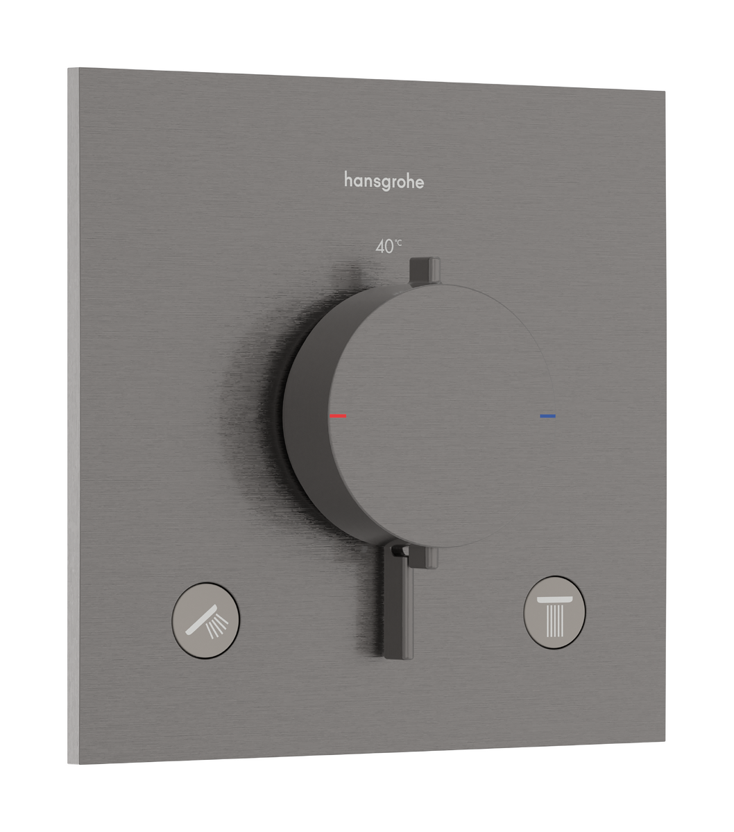 Bild von HANSGROHE Ecostat Comfort E Thermostat Unterputz für 2 Verbraucher #33711340 - Brushed Black Chrome