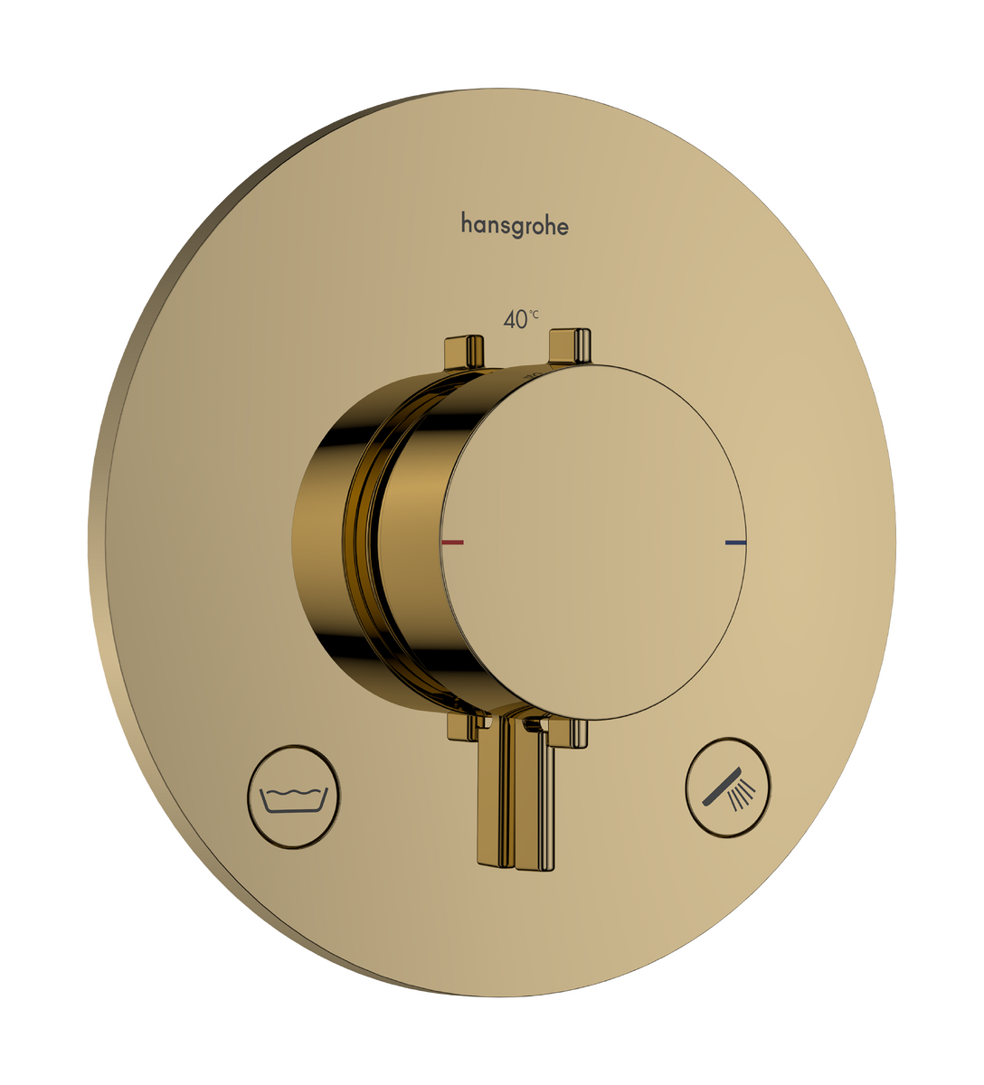 Bild von HANSGROHE Ecostat Comfort S Thermostat Unterputz für 2 Verbraucher mit integrierter Sicherungskombination nach EN1717 #33718990 - Polished Gold Optic