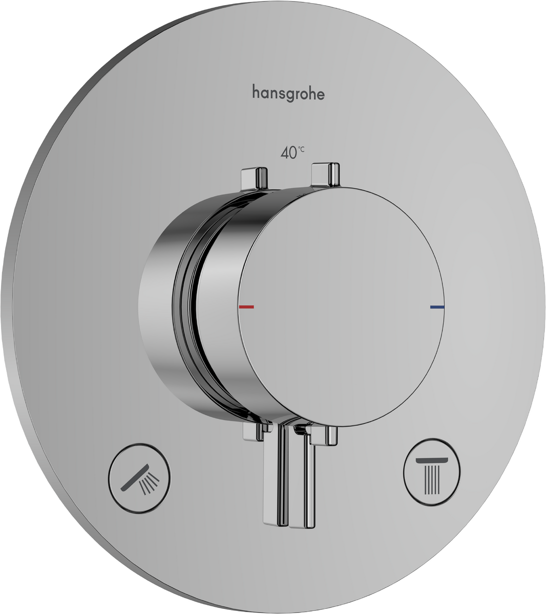 Bild von HANSGROHE Ecostat Comfort S Thermostat Unterputz für 2 Verbraucher #33715000 - Chrom