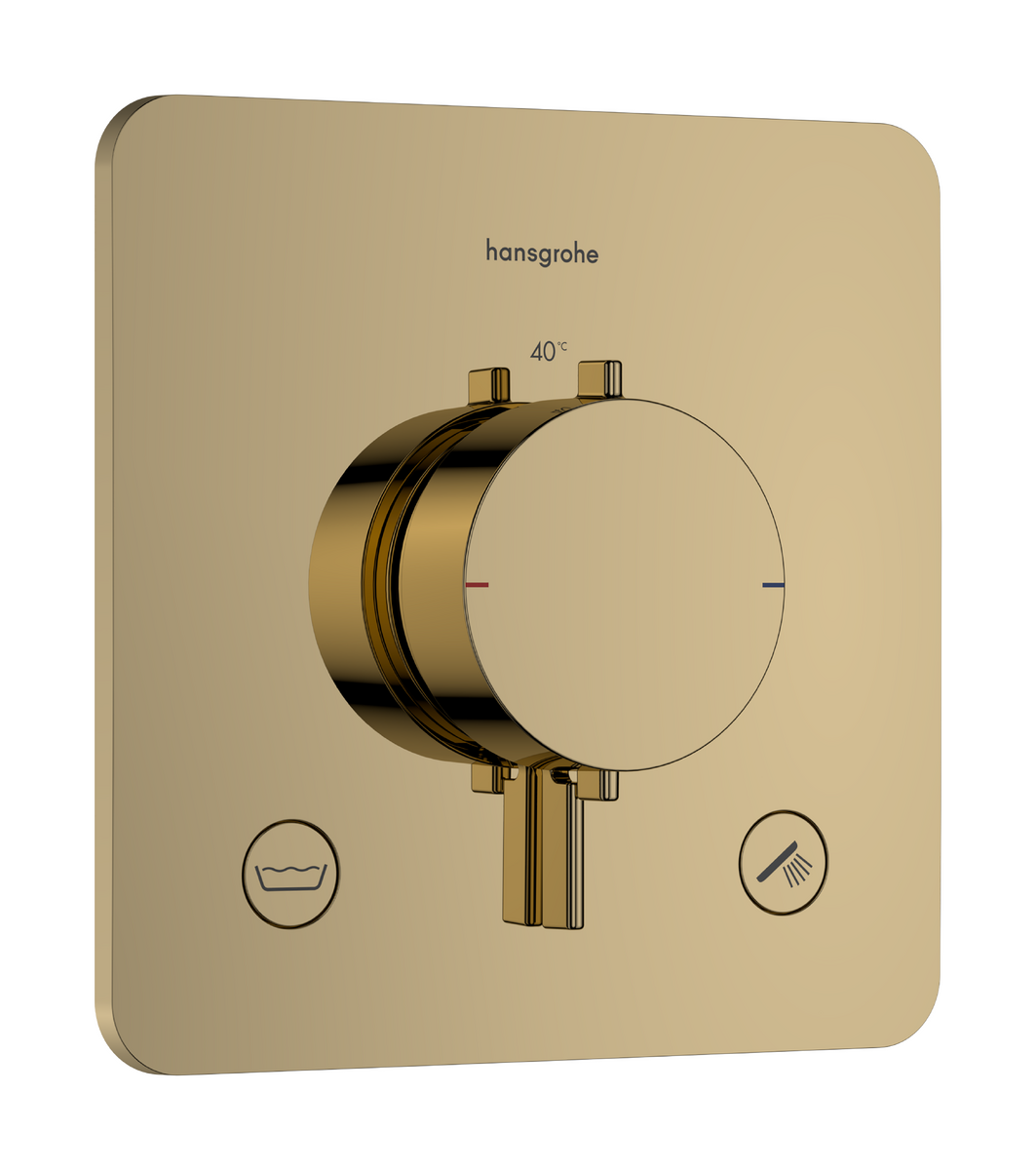Bild von HANSGROHE Ecostat Comfort Q Thermostat Unterputz für 2 Verbraucher mit integrierter Sicherungskombination nach EN1717 #33717990 - Polished Gold Optic
