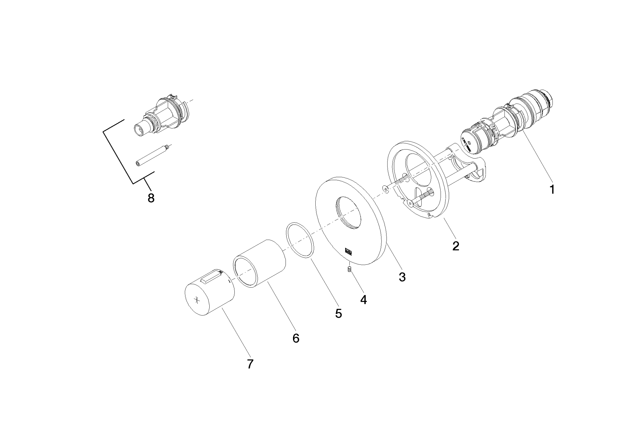 Bild von DORNBRACHT xTOOL UP-Thermostat ohne Mengenregulierung 1/2" - Messing gebürstet (23kt Gold) #36501979-28