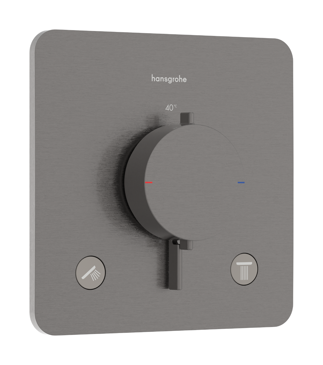 Bild von HANSGROHE Ecostat Comfort Q Thermostat Unterputz für 2 Verbraucher #33713340 - Brushed Black Chrome