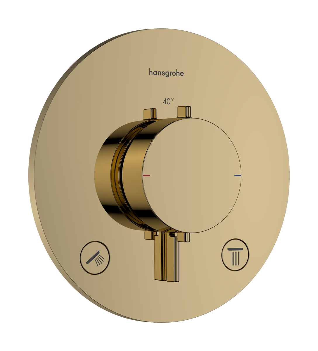 Bild von HANSGROHE Ecostat Comfort S Thermostat Unterputz für 2 Verbraucher #33715990 - Polished Gold Optic