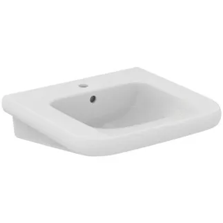 Picture of IDEAL STANDARD Contour 21+ washbasin 600x555mm, with 1 tap hole, with overflow hole (round) #E3617HY - White (SmartGuard)