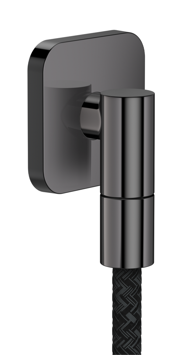 Bild von HANSGROHE AXOR Wall outlet Fine Wandanschluss softsquare #36739330 - Polished Black Chrome