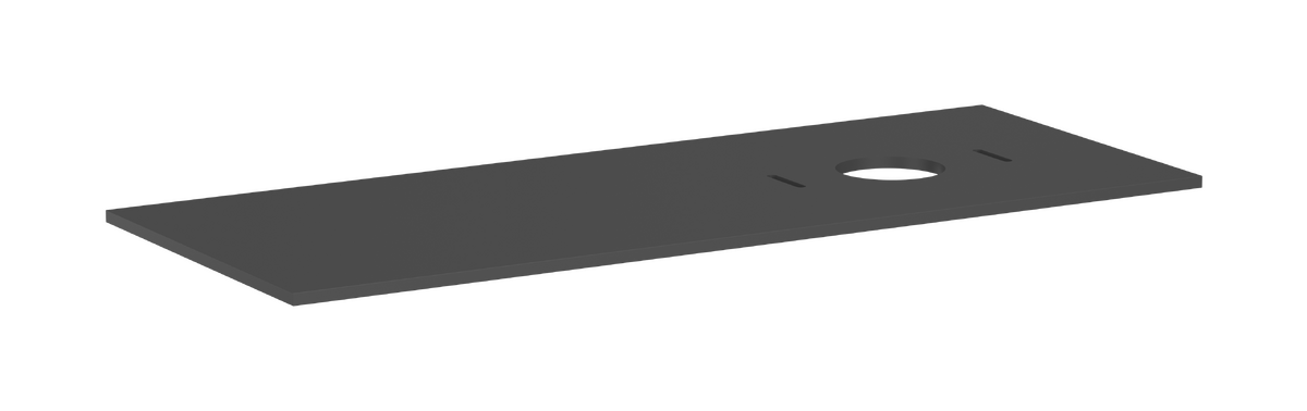 Bild von HANSGROHE Xilesa E Konsole 1375/550 mit Ausschnitt rechts für Aufsatzwaschtisch ohne Hahnloch #54279760 - Schiefergrau Matt