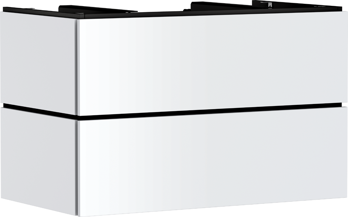 Picture of HANSGROHE Xilesa E Vanity unit 980/550 with 2 drawers PushOpen for consoles for wash bowl/countertop basin ground #54302700 - Matt White