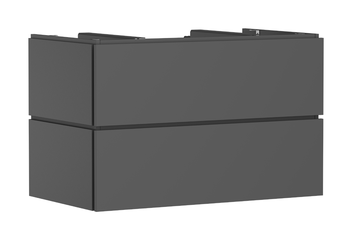 Picture of HANSGROHE Xilesa E Vanity unit 980/550 with 2 drawers PushOpen for consoles for wash bowl/countertop basin ground #54302760 - Slate Matt Grey
