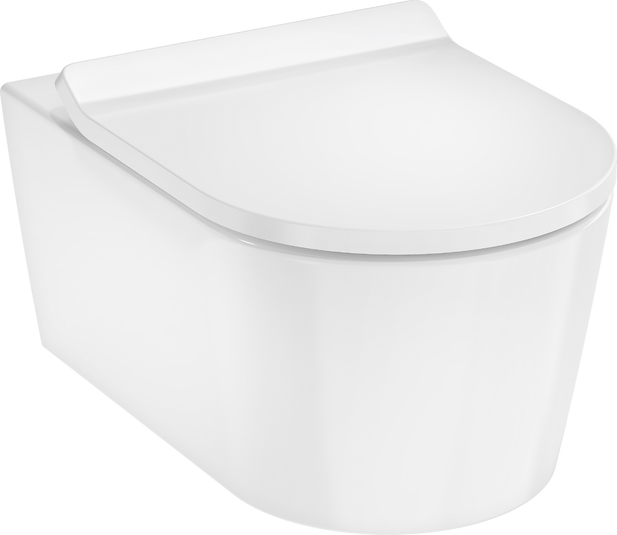 Picture of HANSGROHE EluPura S Wall hung WC Set 540 AquaHelix Flush with WC seat and cover SoftClose and QuickRelease, Slim #60344450 - White