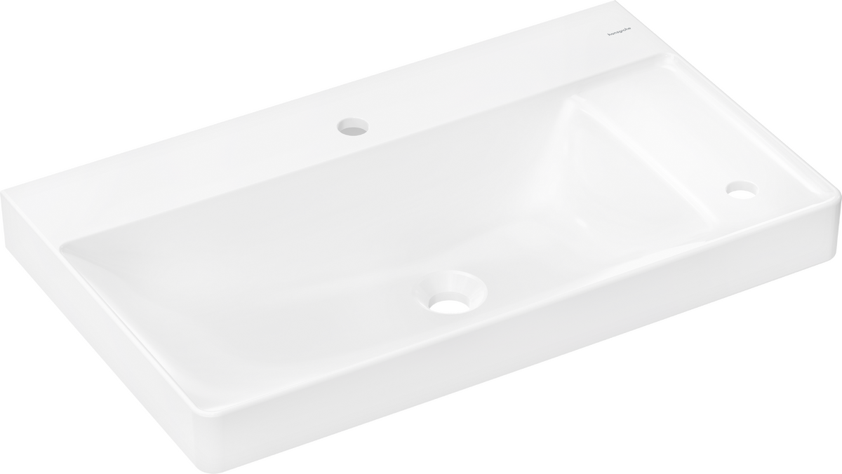 Picture of HANSGROHE Xelu Q Wash basin with shelf right 800/480 with 2 tap holes without overflow #60319450 - White