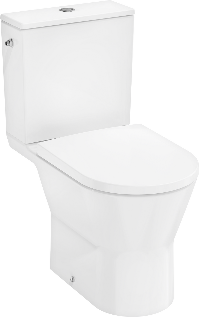 Picture of HANSGROHE EluPura Original S Floorstanding WC Set 640 with horizontal outlet, AquaChannel Flush HygieneEffect with tank and WC seat and cover with SoftClose and QuickRelease #62040450 - White