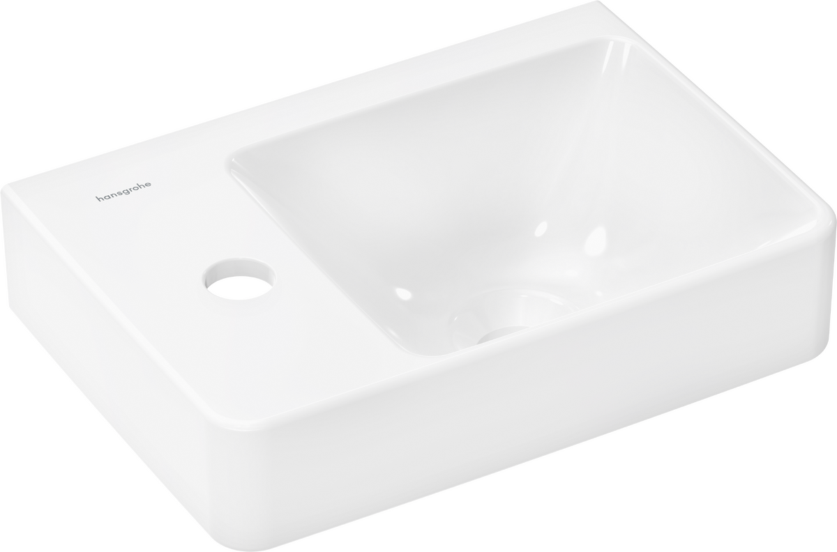 Picture of HANSGROHE Xelu Q Handrinse basin with shelf left 360/250 with tap hole without overflow #60315450 - White