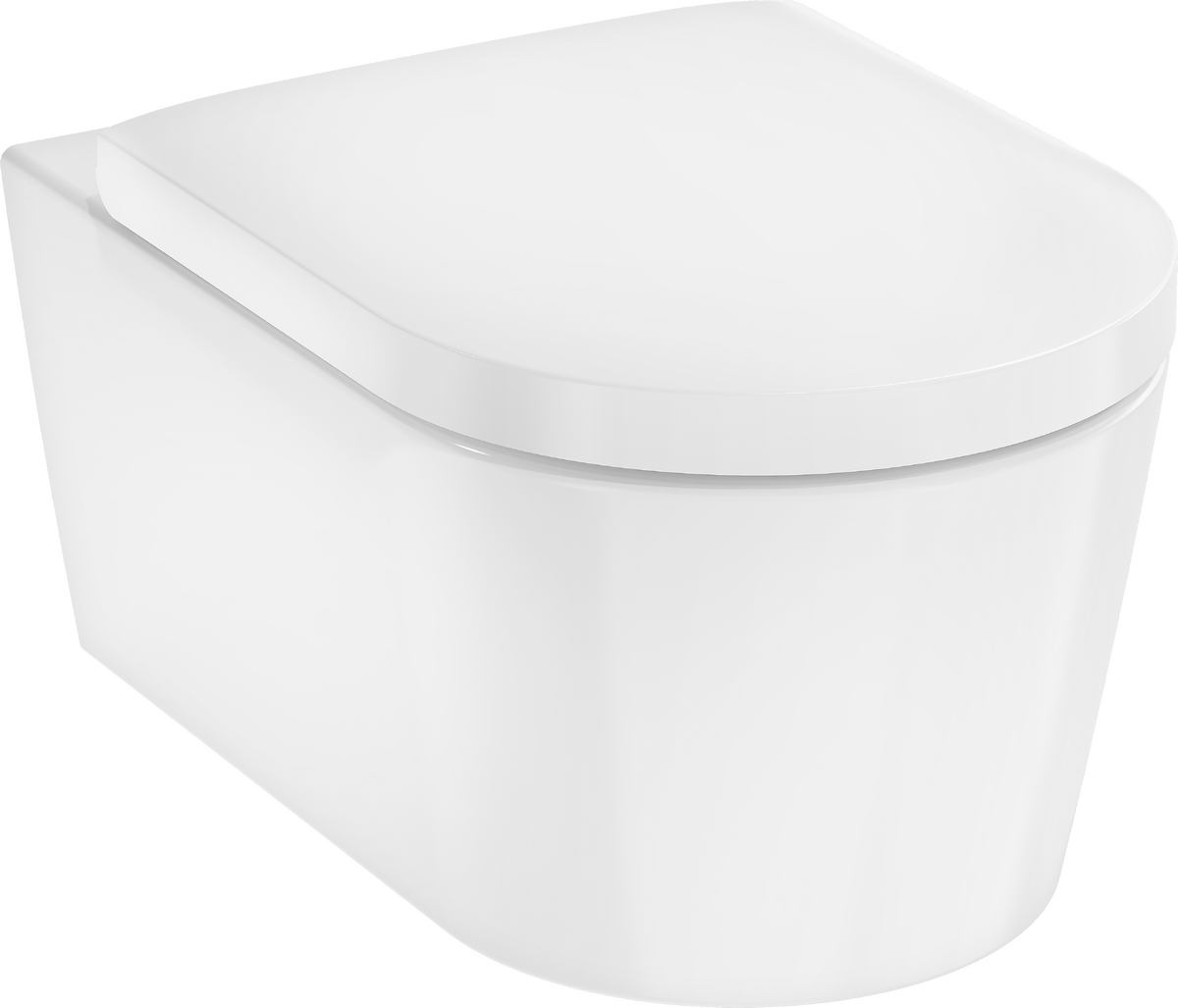 Picture of HANSGROHE EluPura S Wall hung WC Set 540 AquaHelix Flush, HygieneEffect with WC seat and cover with SoftClose and QuickRelease #62055450 - White