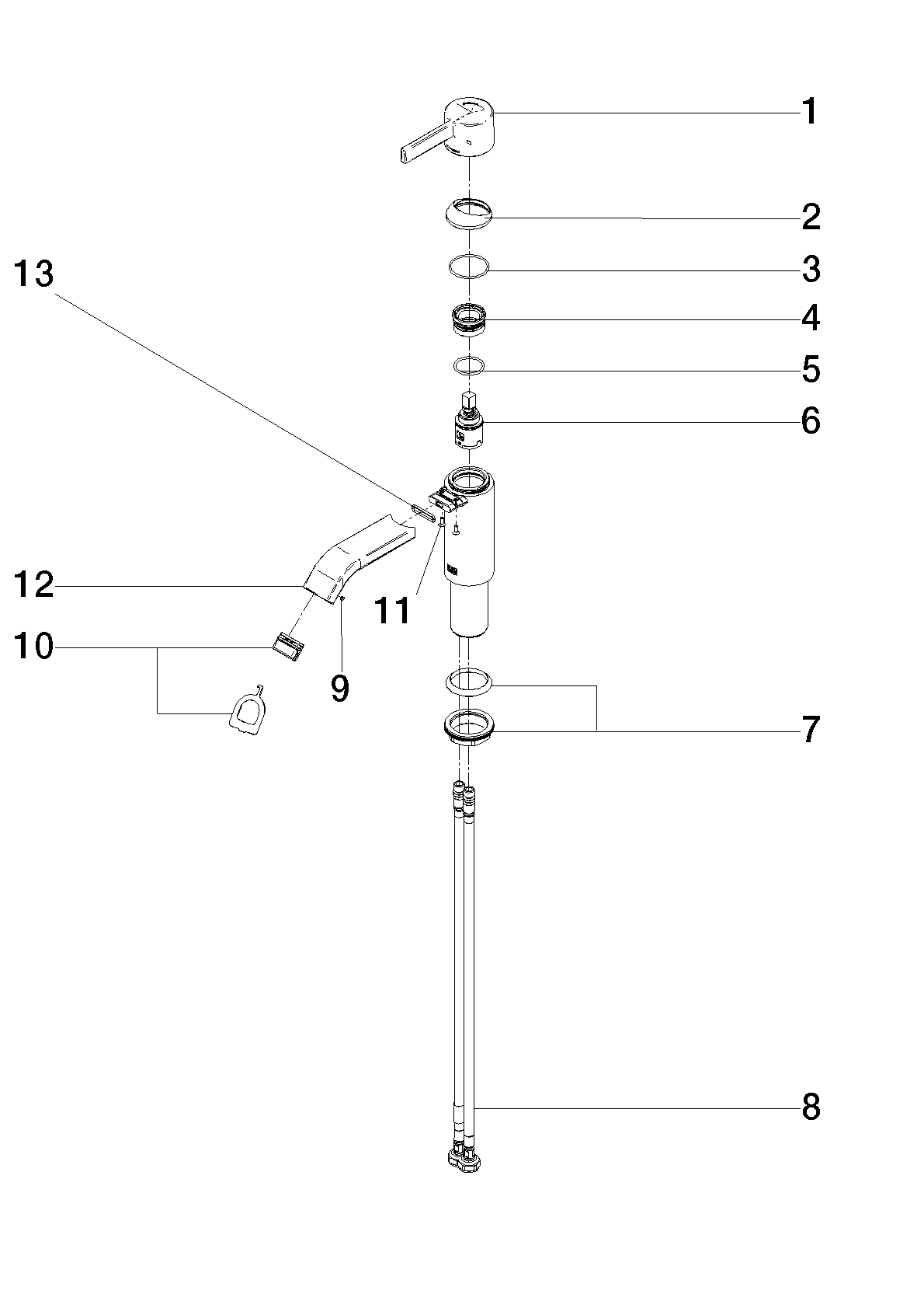 Bild von DORNBRACHT IMO Waschtisch-Einhandbatterie ohne Ablaufgarnitur - Schwarz matt #33521671-33