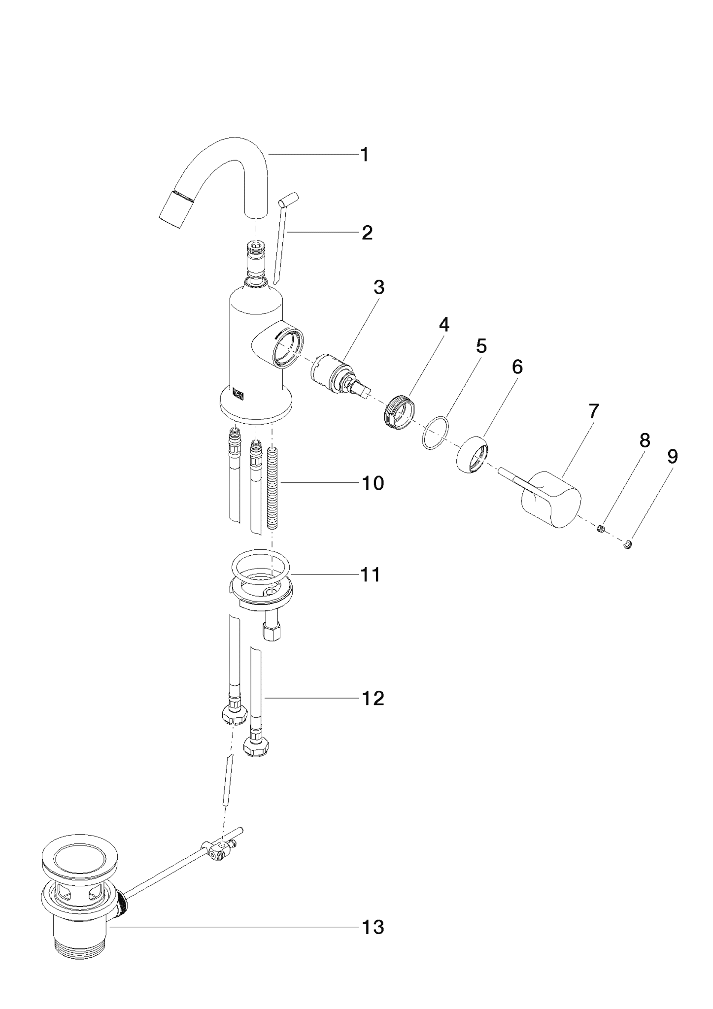 Bild von DORNBRACHT VAIA Bidet-Einhandbatterie mit Ablaufgarnitur - Bronze gebürstet #33600809-42