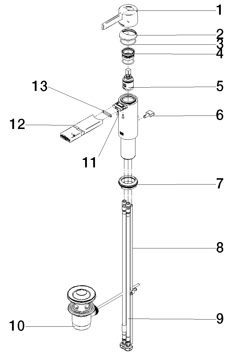 Bild von DORNBRACHT IMO Bidet-Einhandbatterie mit Ablaufgarnitur - Dark Chrome #33600671-19