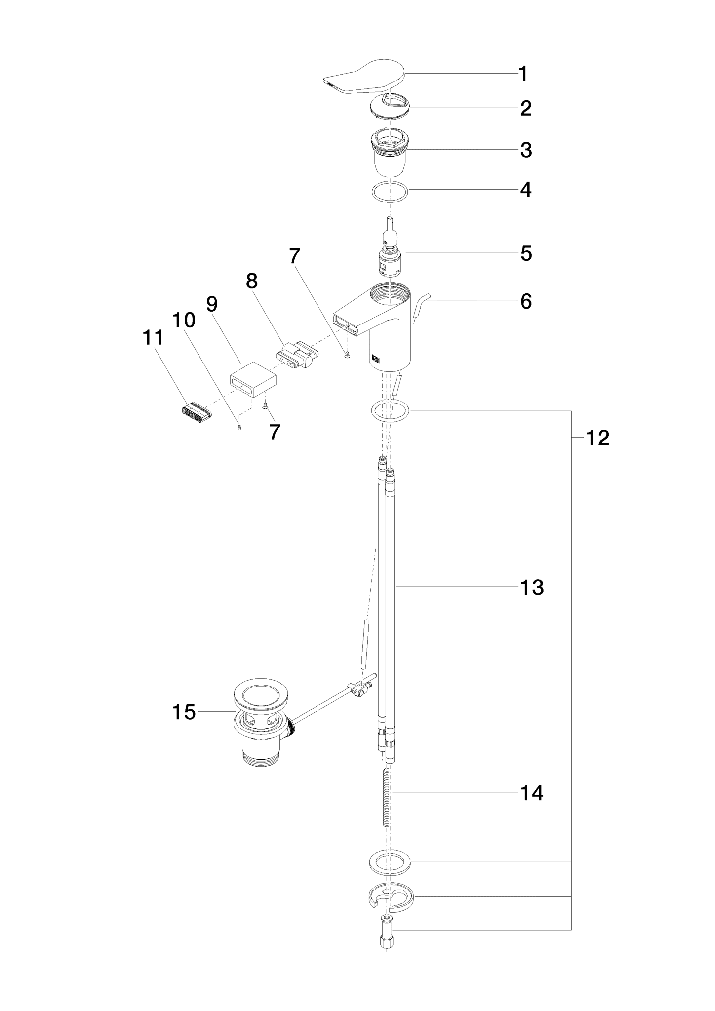 Bild von DORNBRACHT LISSÉ Bidet-Einhandbatterie mit Ablaufgarnitur - Light Gold gebürstet #33600845-27