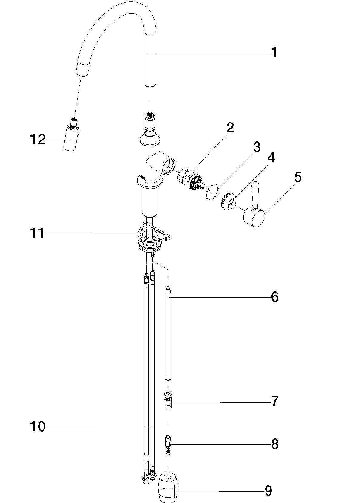 Bild von DORNBRACHT VAIA Einhebelmischer Pull-down mit Brausefunktion - Bronze gebürstet #33870809-42